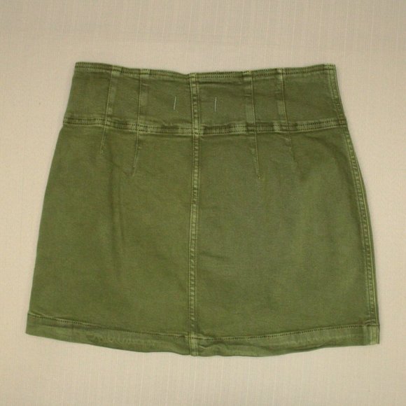 Free People We The Free Virgo Mini Skirt Women's Size 31 Cadet Green Denim NWT - Picture 2 of 6
